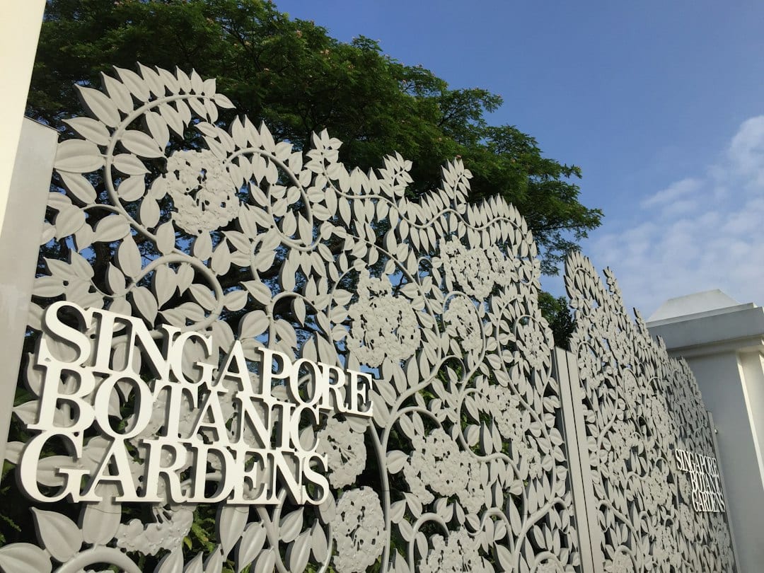 Elegant entrance gate of a Singapore landed home
