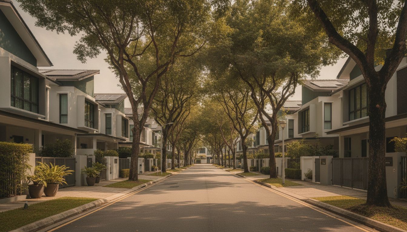 Tree-lined District 10 landed residential street